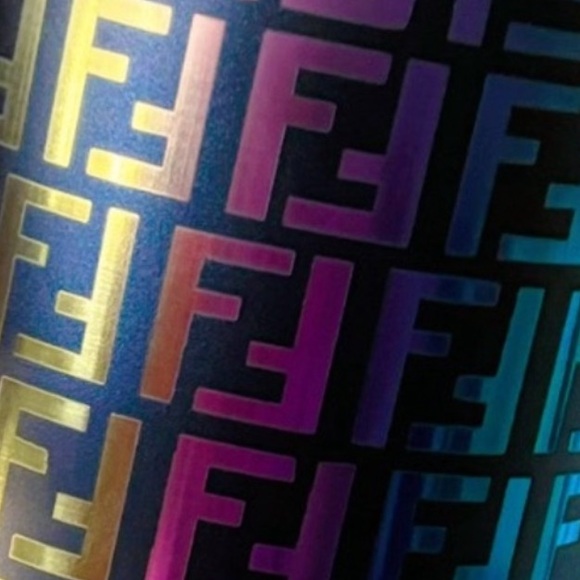Lux Black Rainbow Multicolor 40oz Lazer Cut Travel Mug Workout Office Work - Picture 2 of 4